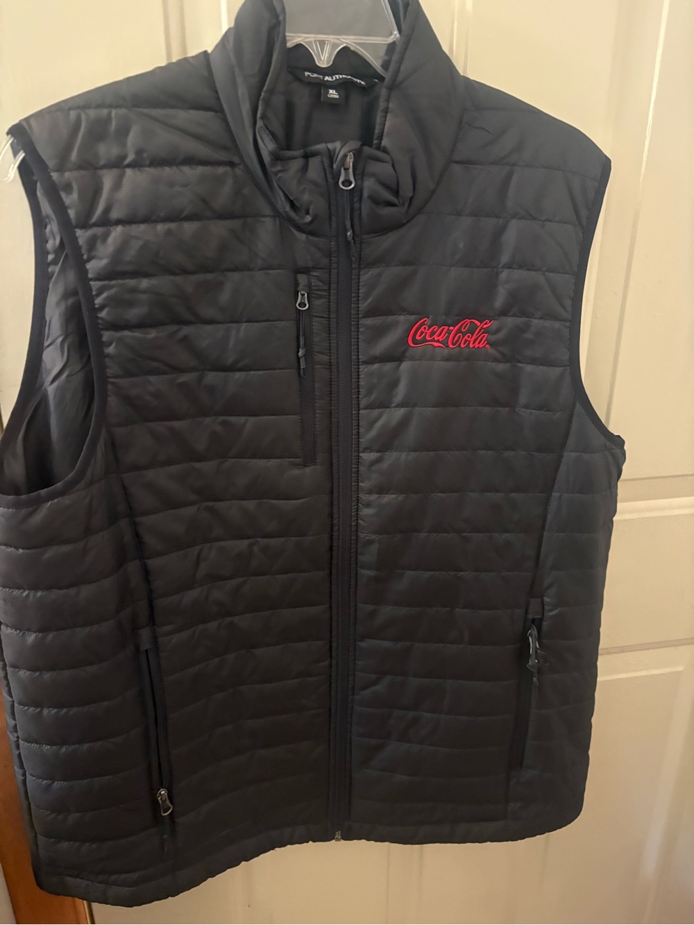 Coca Cola Black Quilted Insulated Vest with Red Logo